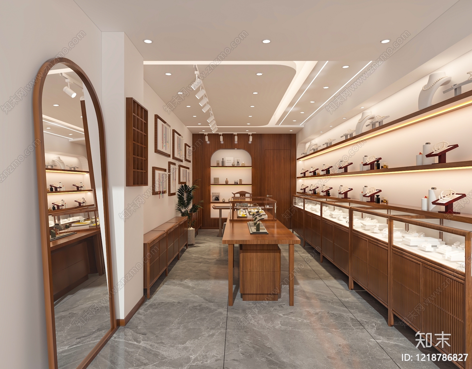 新中式珠宝店3D模型渲染效果图