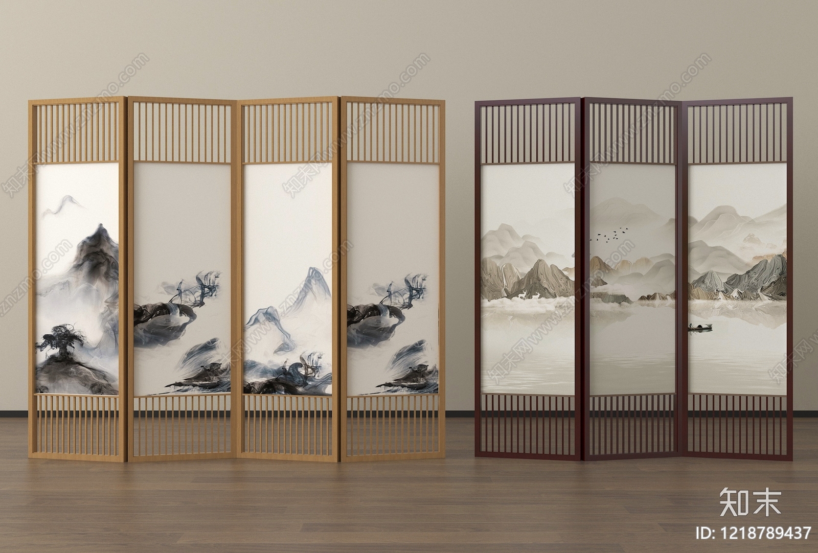 新中式隔断3D模型下载【ID:1218789437】