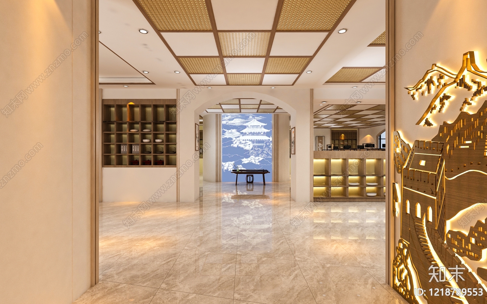新中式书店3D模型下载【ID:1218789553】