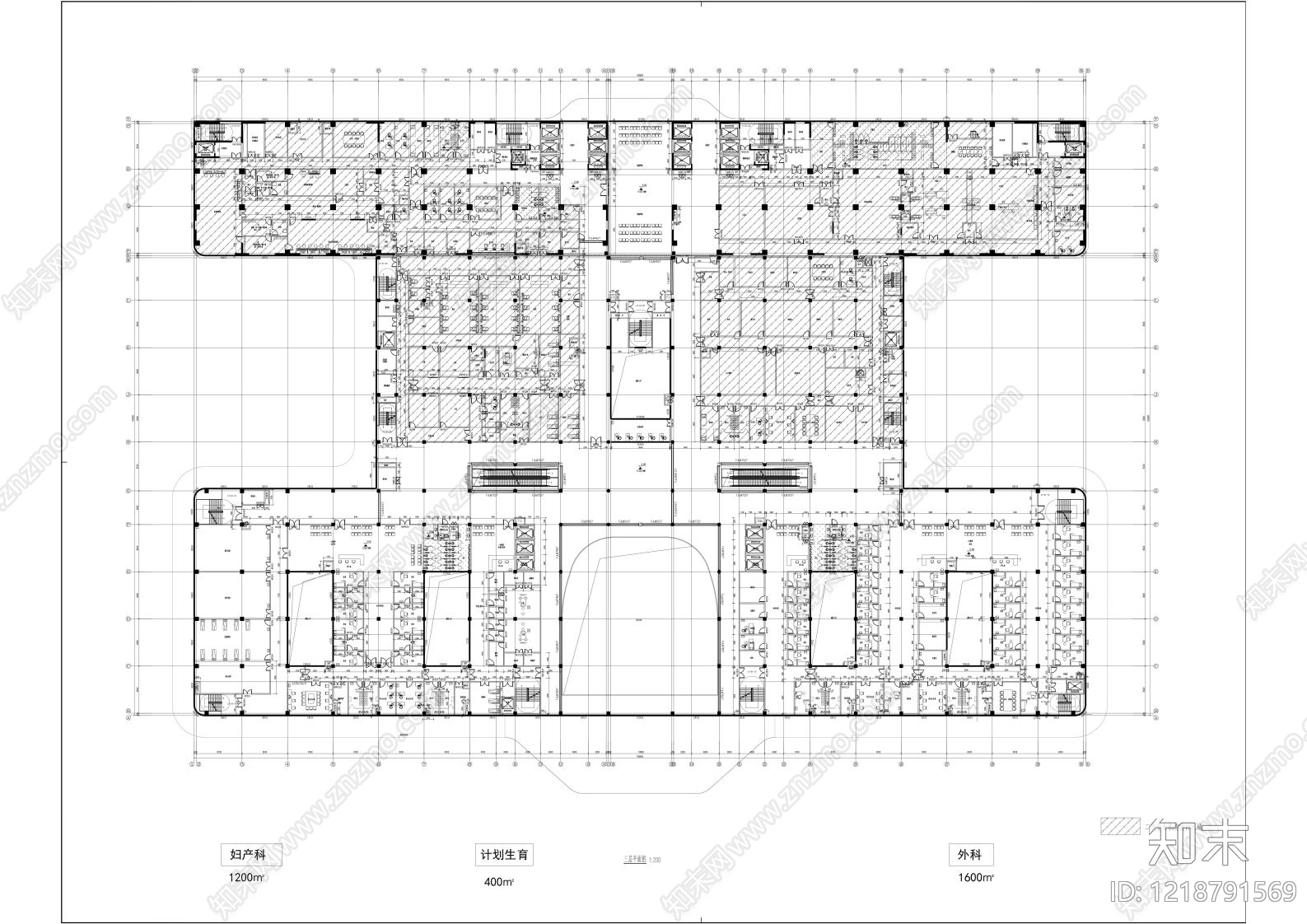 医院建筑cad施工图下载【ID:1218791569】