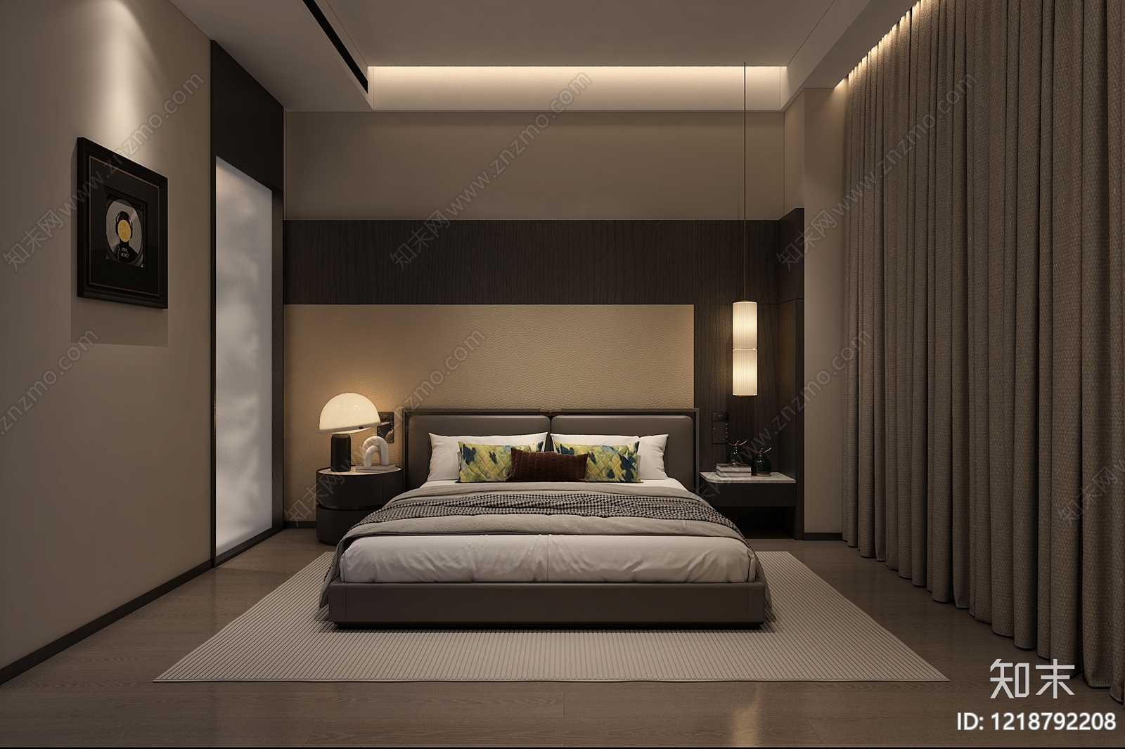 现代简约主卧3D模型下载【ID:1218792208】