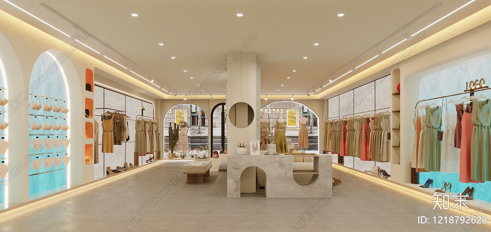 奶油风服装店3D模型下载【ID:1218792628】