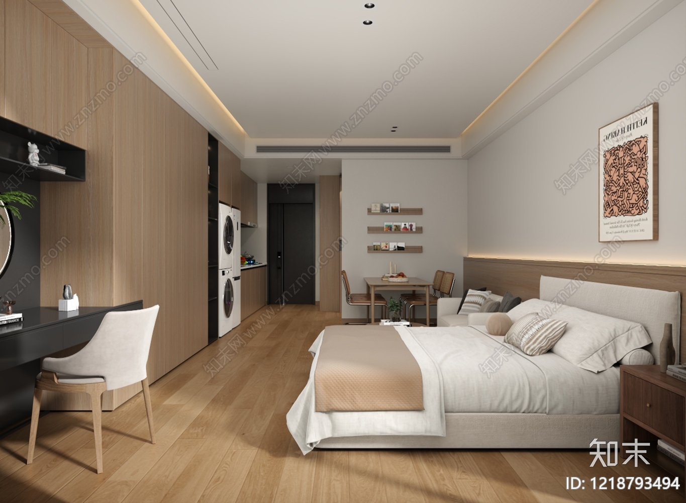 原木风公寓3D模型渲染效果图