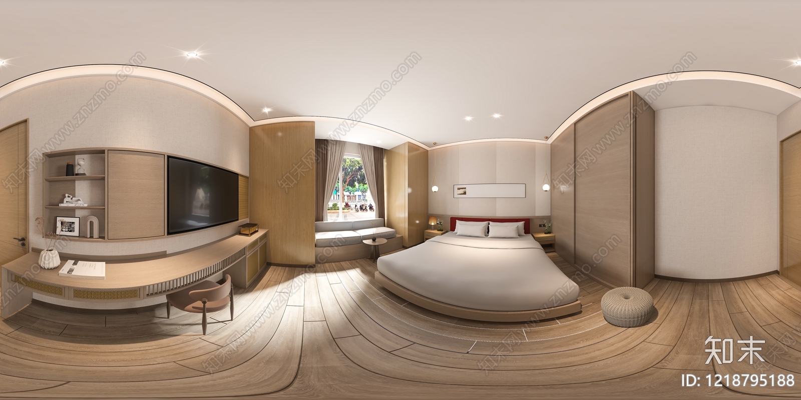 现代简约主卧3D模型下载【ID:1218795188】