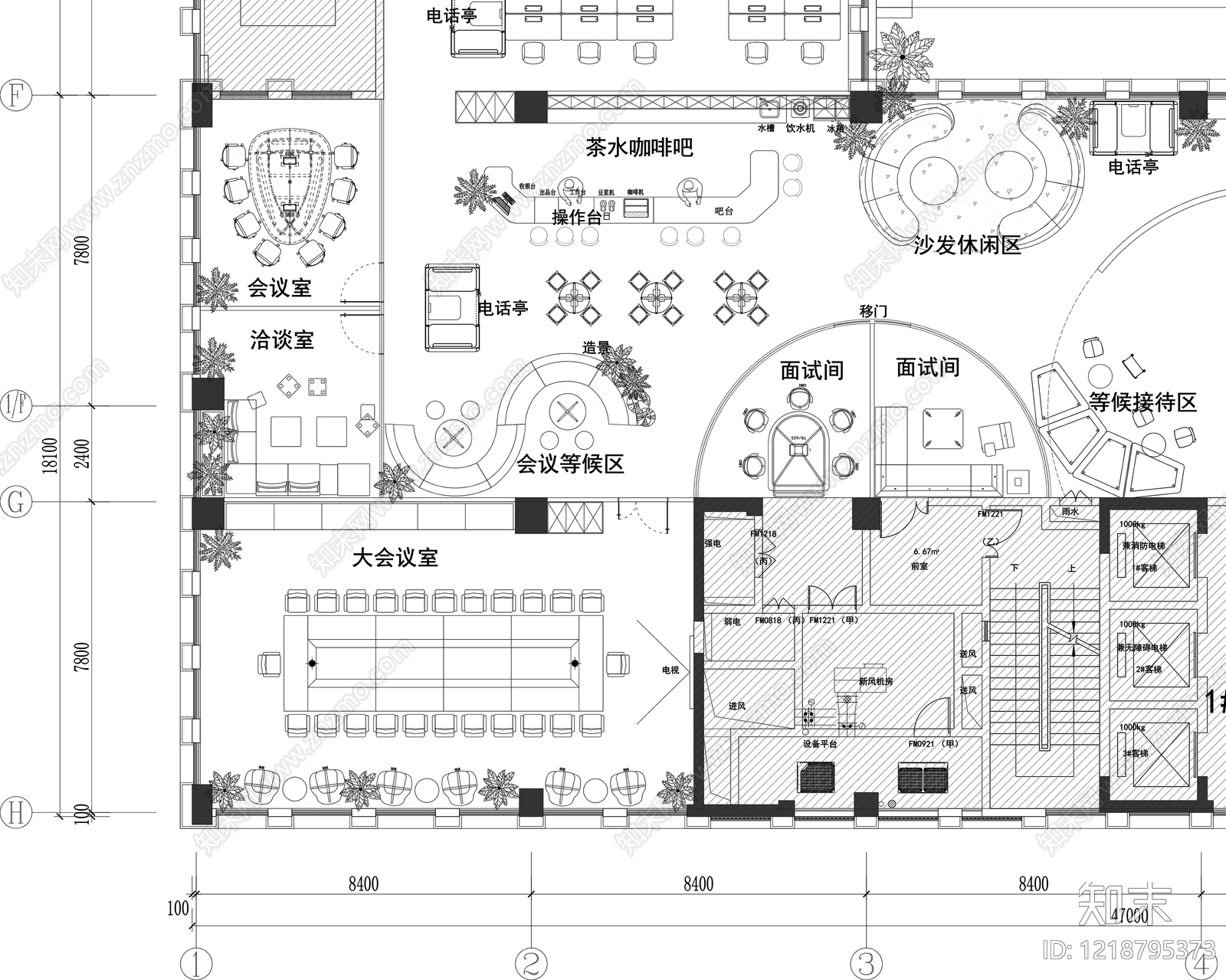 整体办公空间cad施工图下载【ID:1218795373】