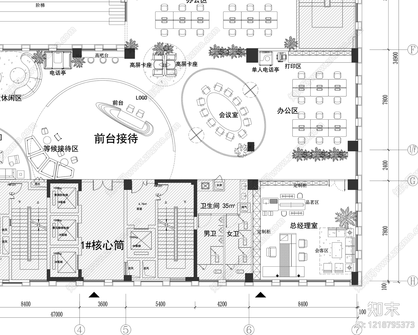 整体办公空间cad施工图下载【ID:1218795373】