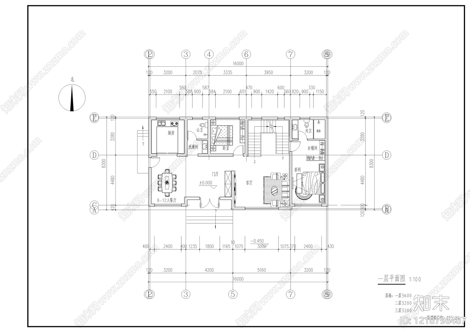 别墅建筑cad施工图下载【ID:1218796487】