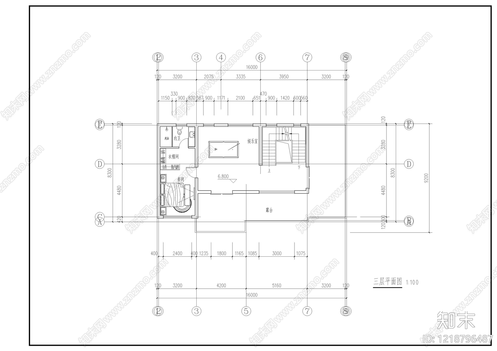 别墅建筑cad施工图下载【ID:1218796487】