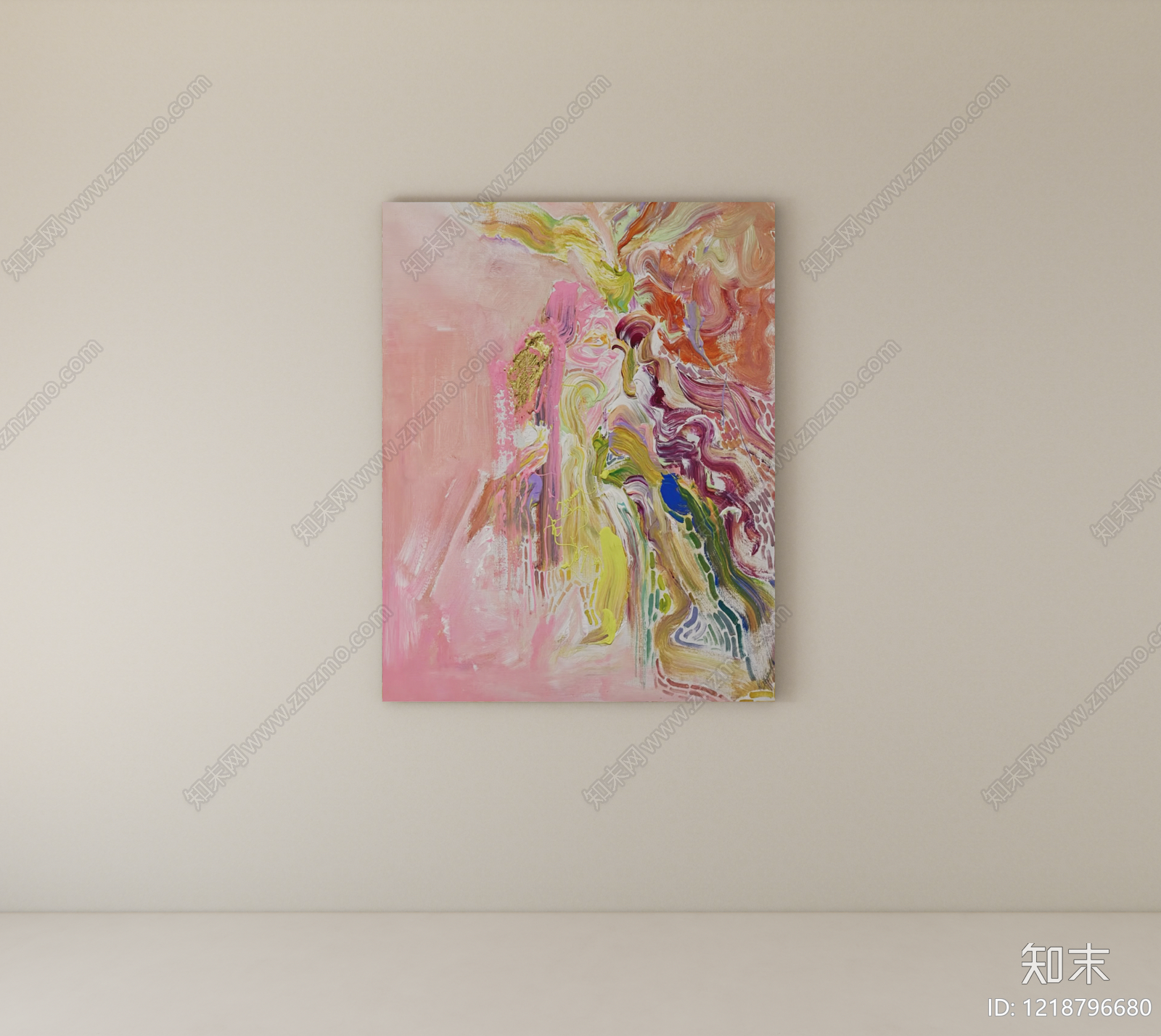 奶油风挂画SU模型下载【ID:1218796680】