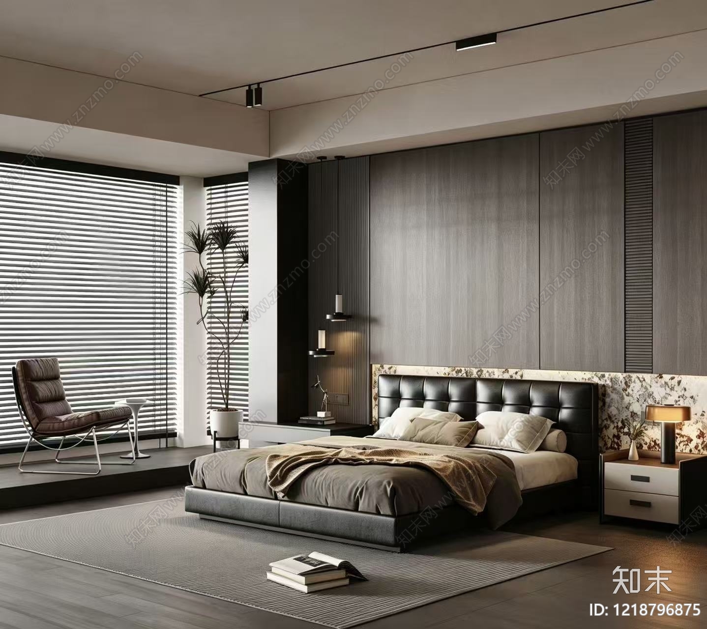意式极简主卧3D模型下载【ID:1218796875】