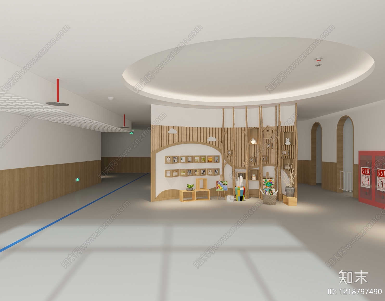 原木风幼儿园3D模型下载【ID:1218797490】