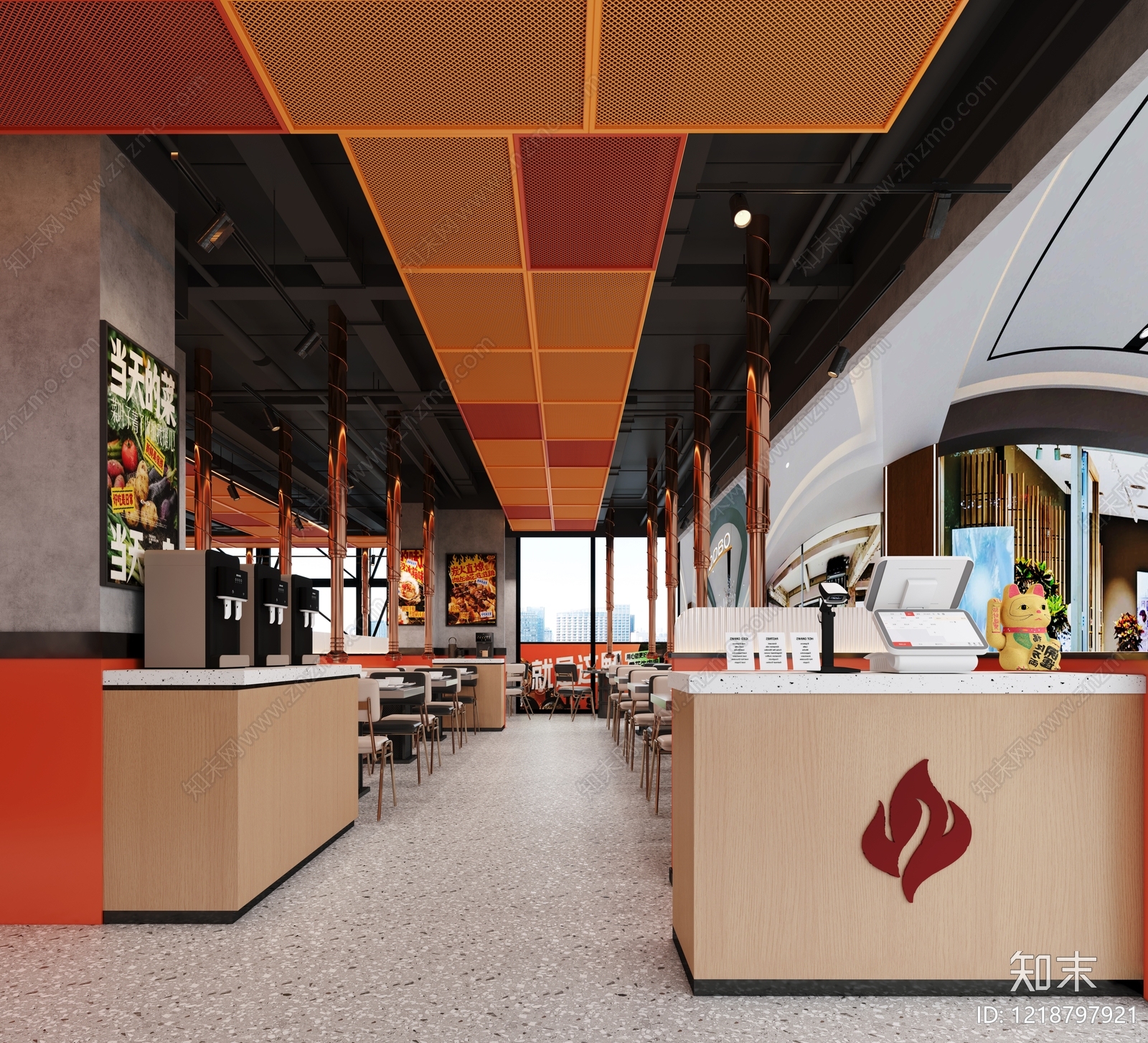 现代工业风烤肉店3D模型下载【ID:1218797921】
