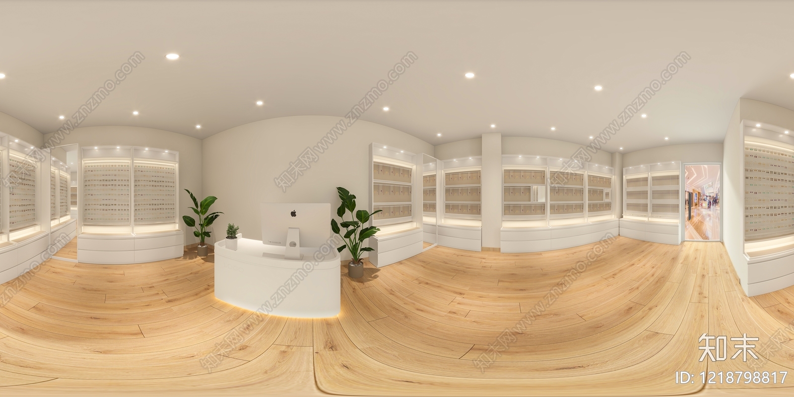 现代简约眼镜店3D模型渲染效果图