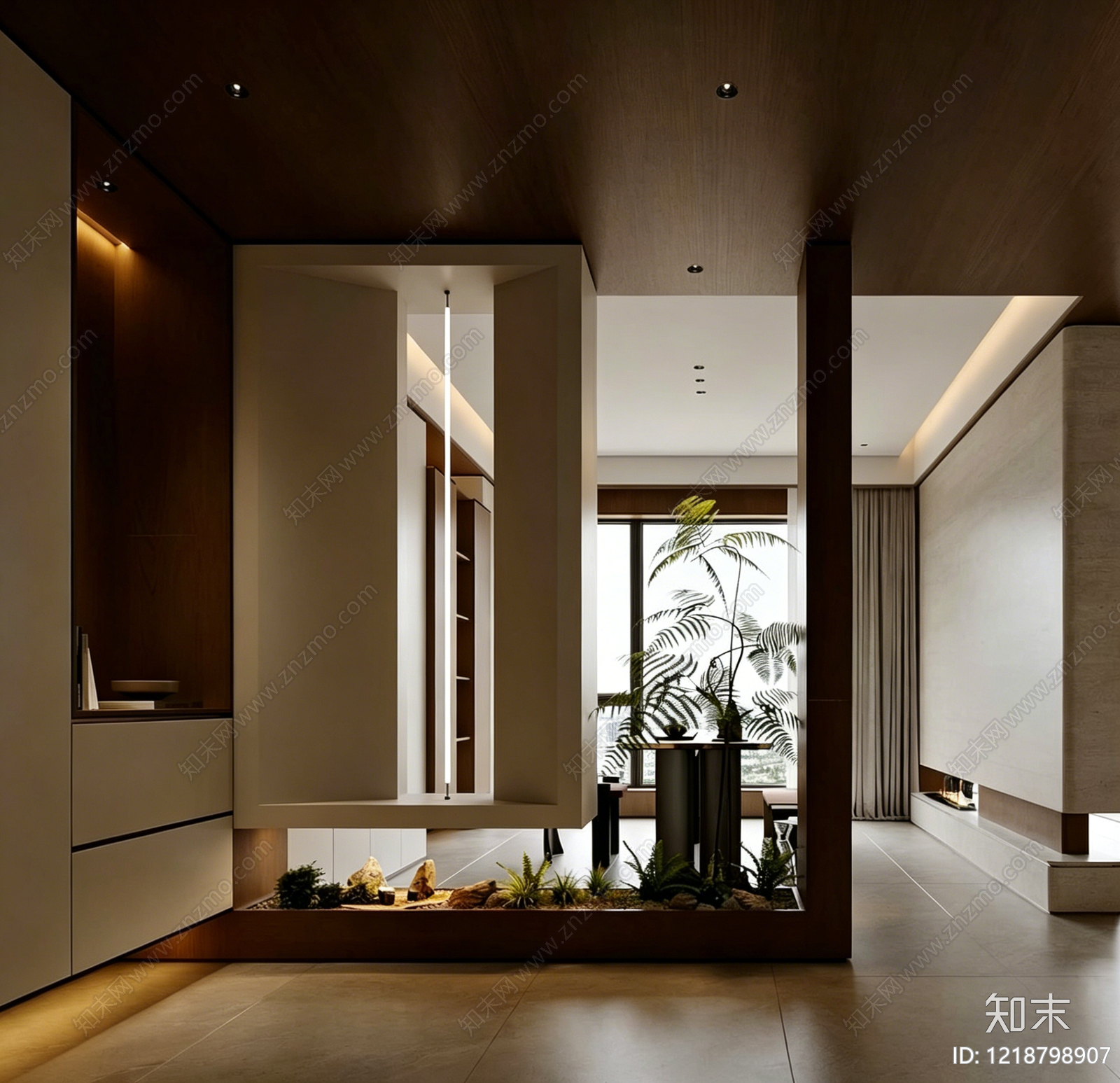 新中式玄关3D模型下载【ID:1218798907】