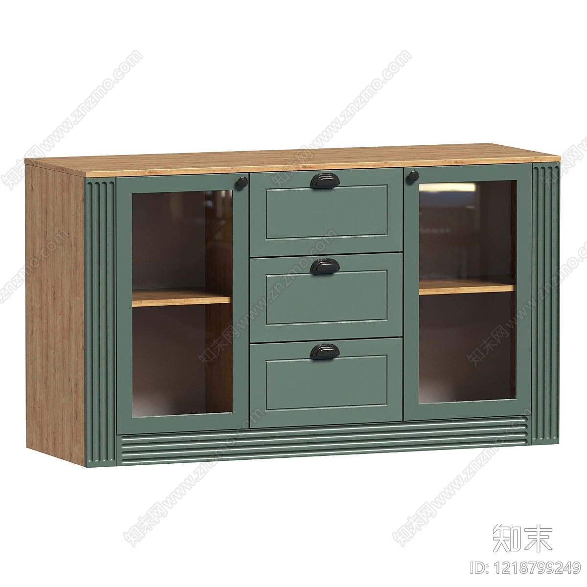 中古风餐边柜3D模型下载【ID:1218799249】