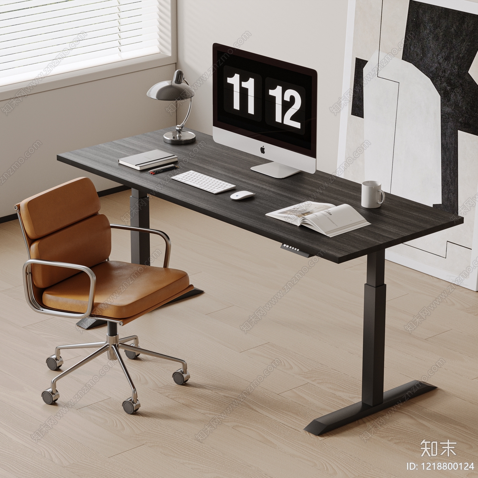 现代简约办公桌3D模型下载【ID:1218800124】