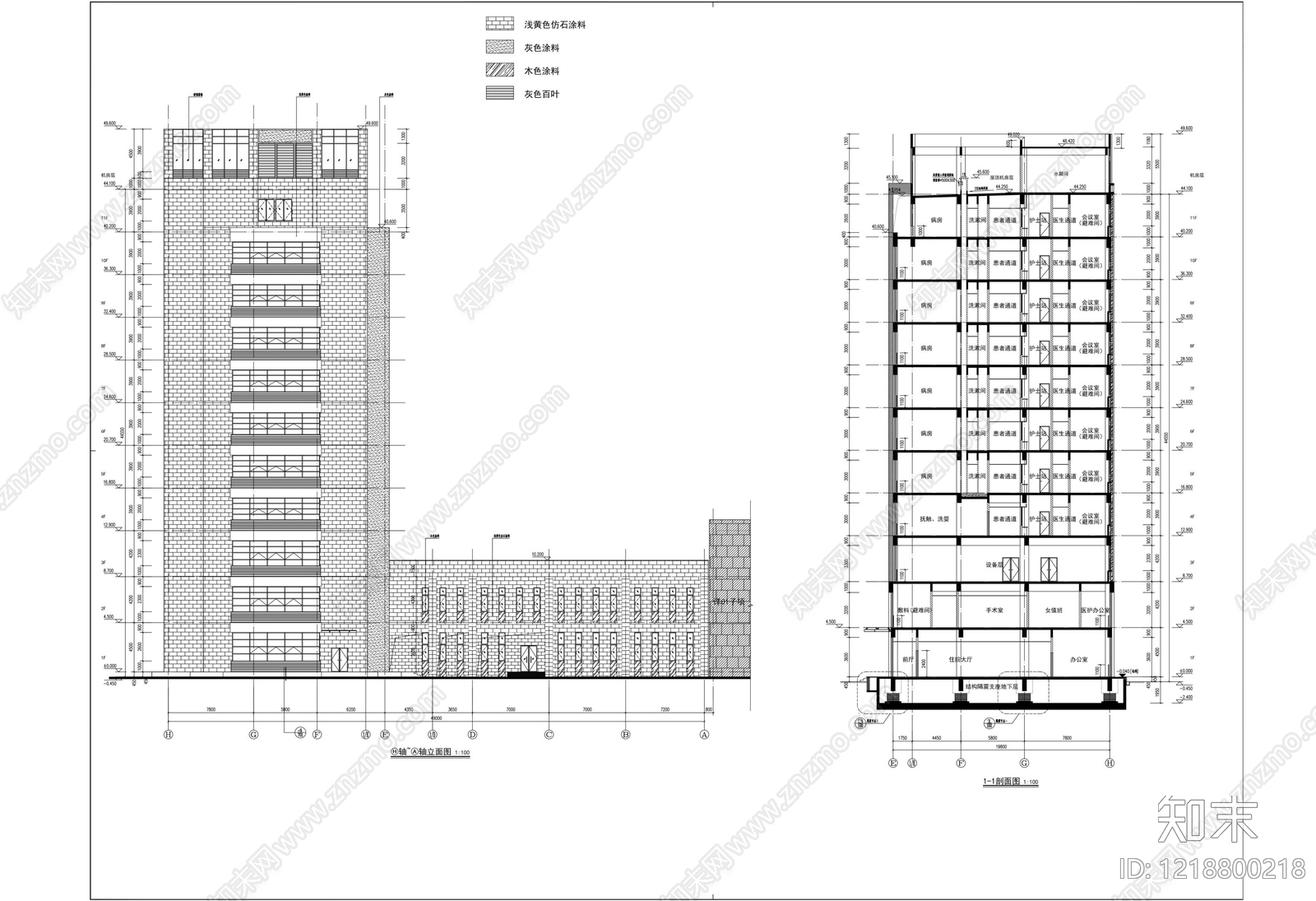 医院建筑cad施工图下载【ID:1218800218】