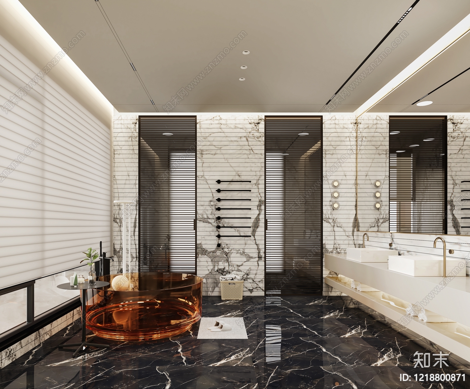 现代轻奢主卧3D模型下载【ID:1218800871】