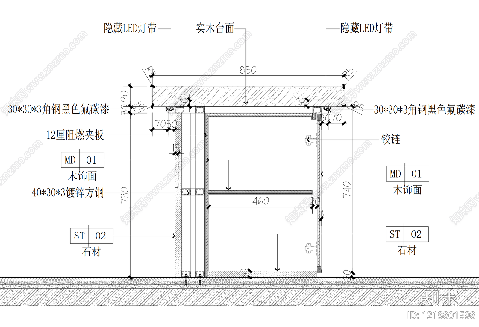 前台节点cad施工图下载【ID:1218801598】