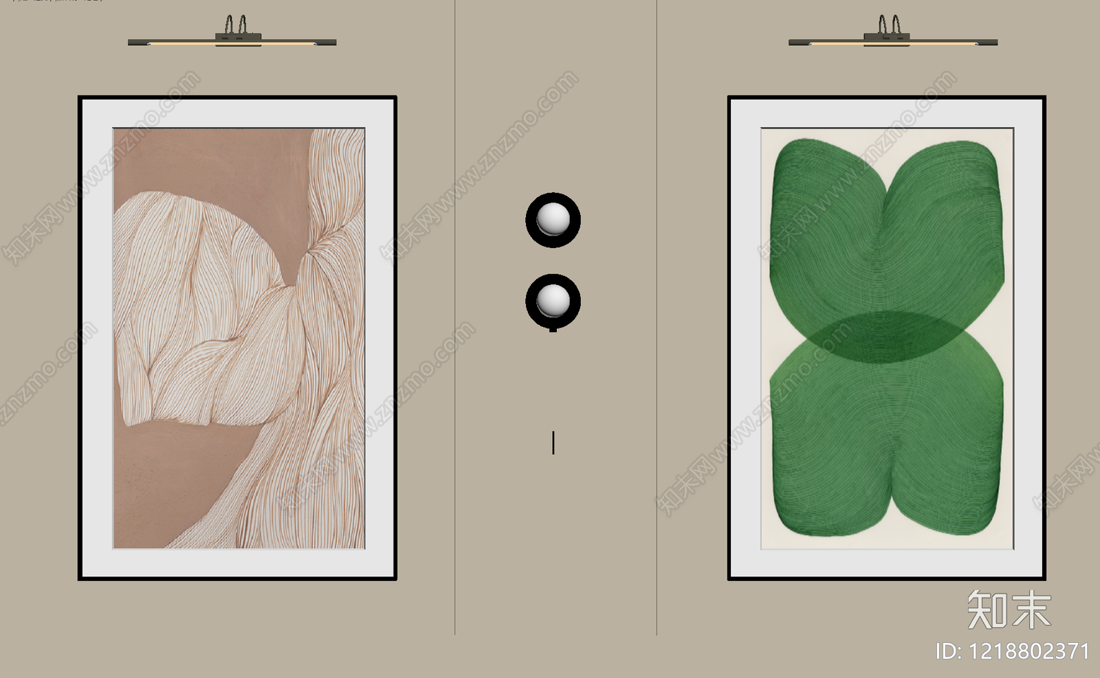 奶油风挂画SU模型下载【ID:1218802371】
