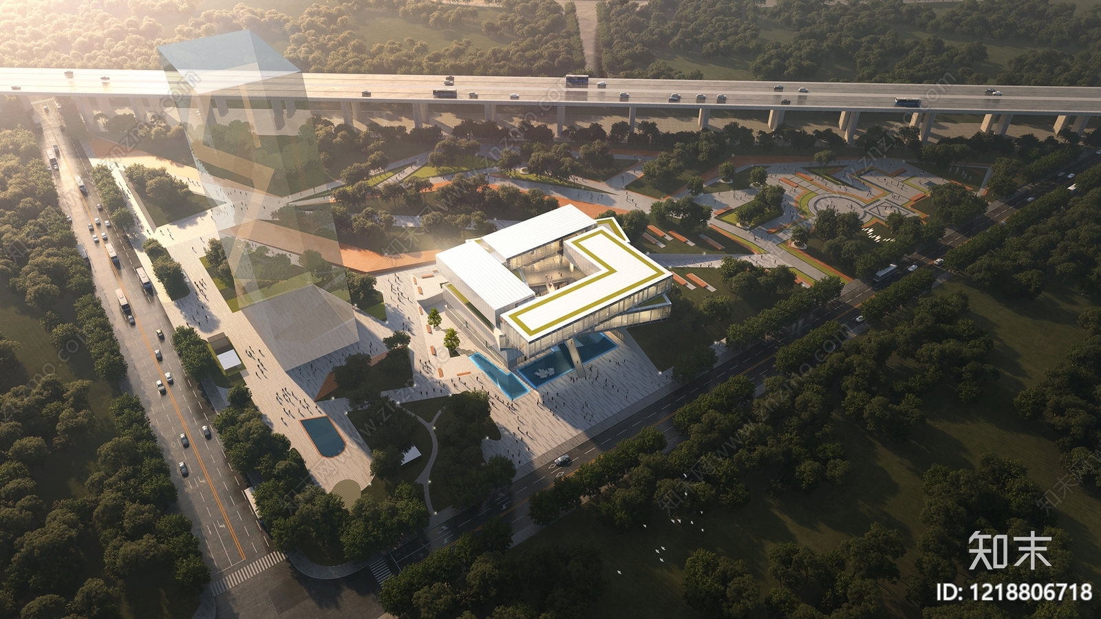 现代主义鸟瞰规划3D模型下载【ID:1218806718】