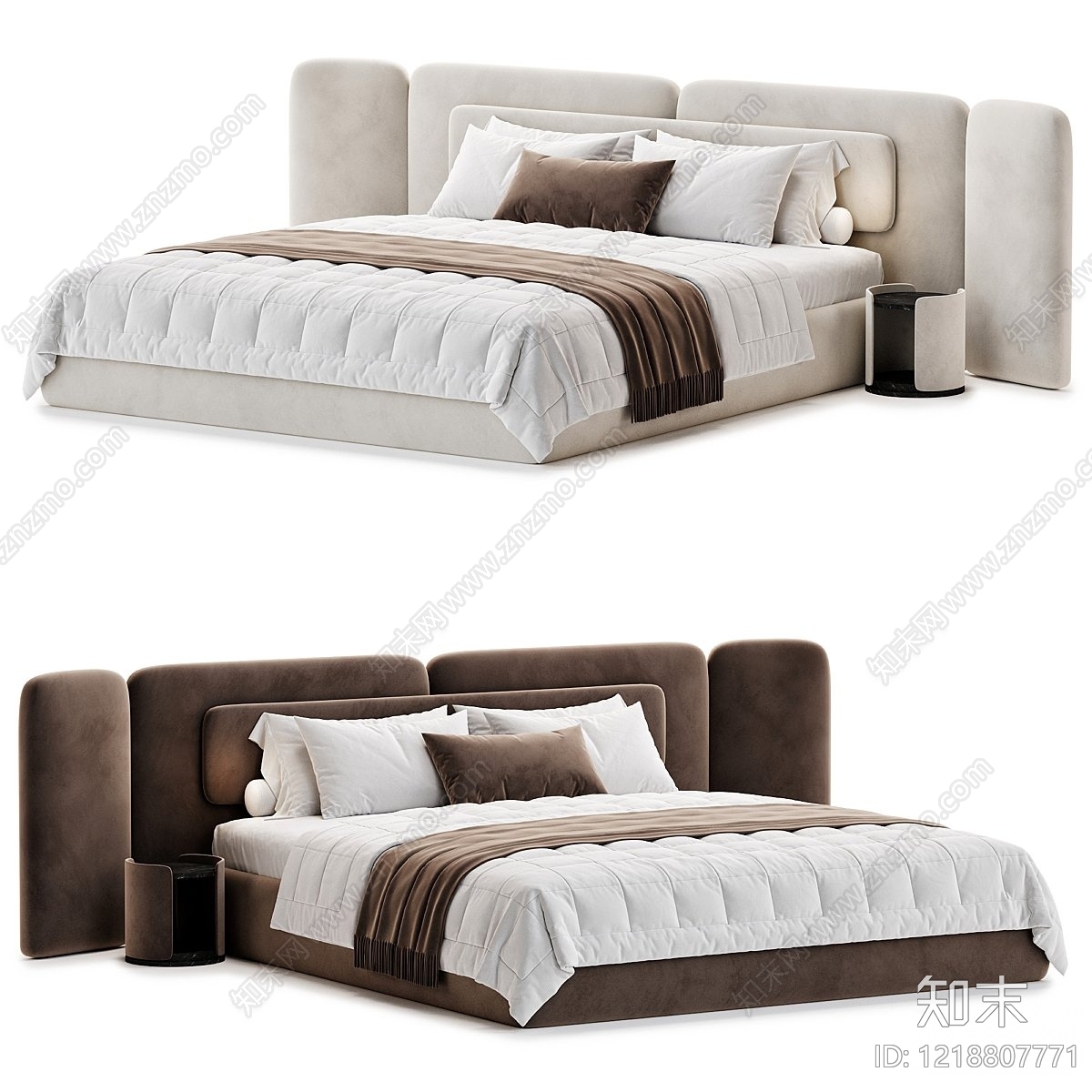 现代简约床品3D模型下载【ID:1218807771】
