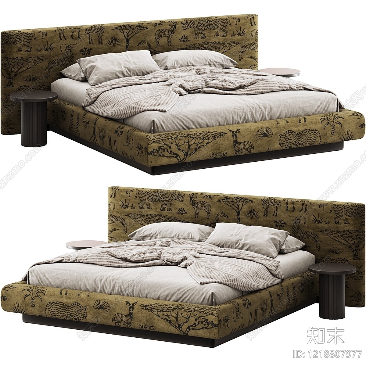 复古床品3D模型下载【ID:1218807977】
