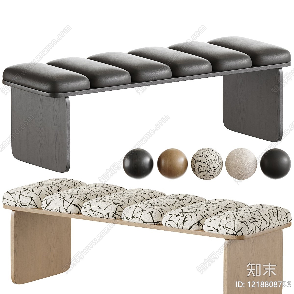 现代简约床尾凳3D模型下载【ID:1218808786】
