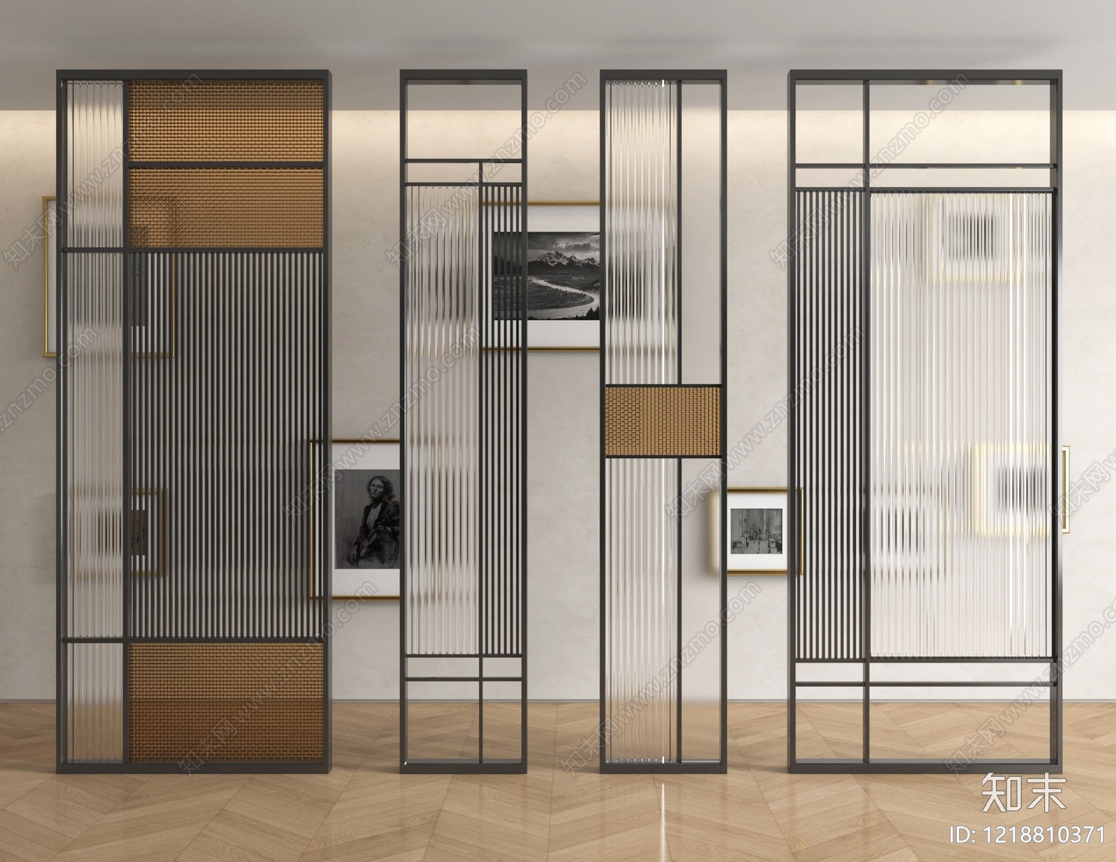 新中式隔断3D模型下载【ID:1218810371】