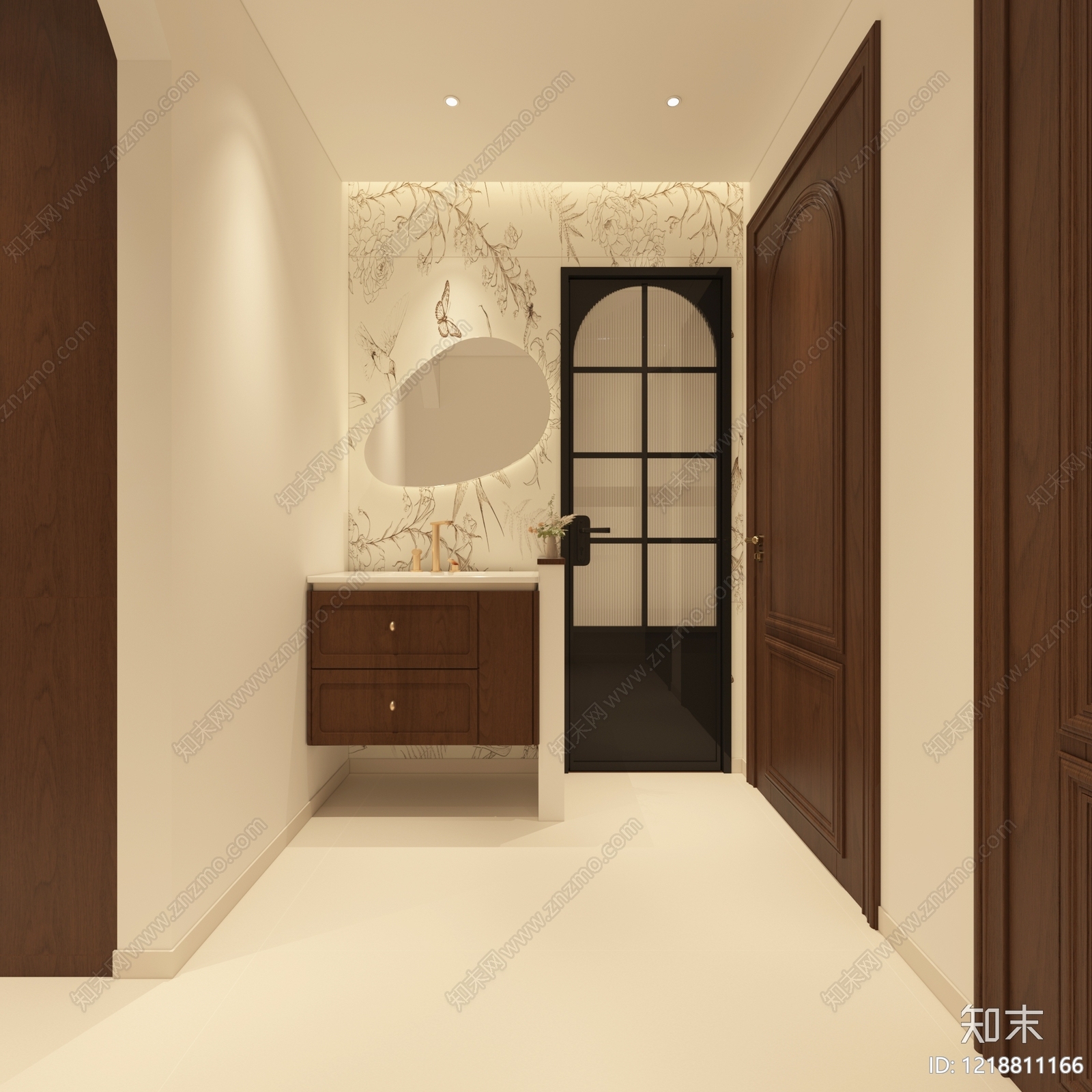 奶油风玄关3D模型下载【ID:1218811166】