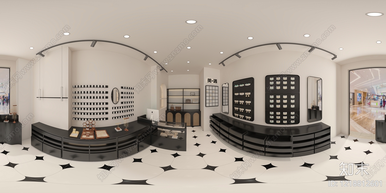 现代简约眼镜店3D模型渲染效果图