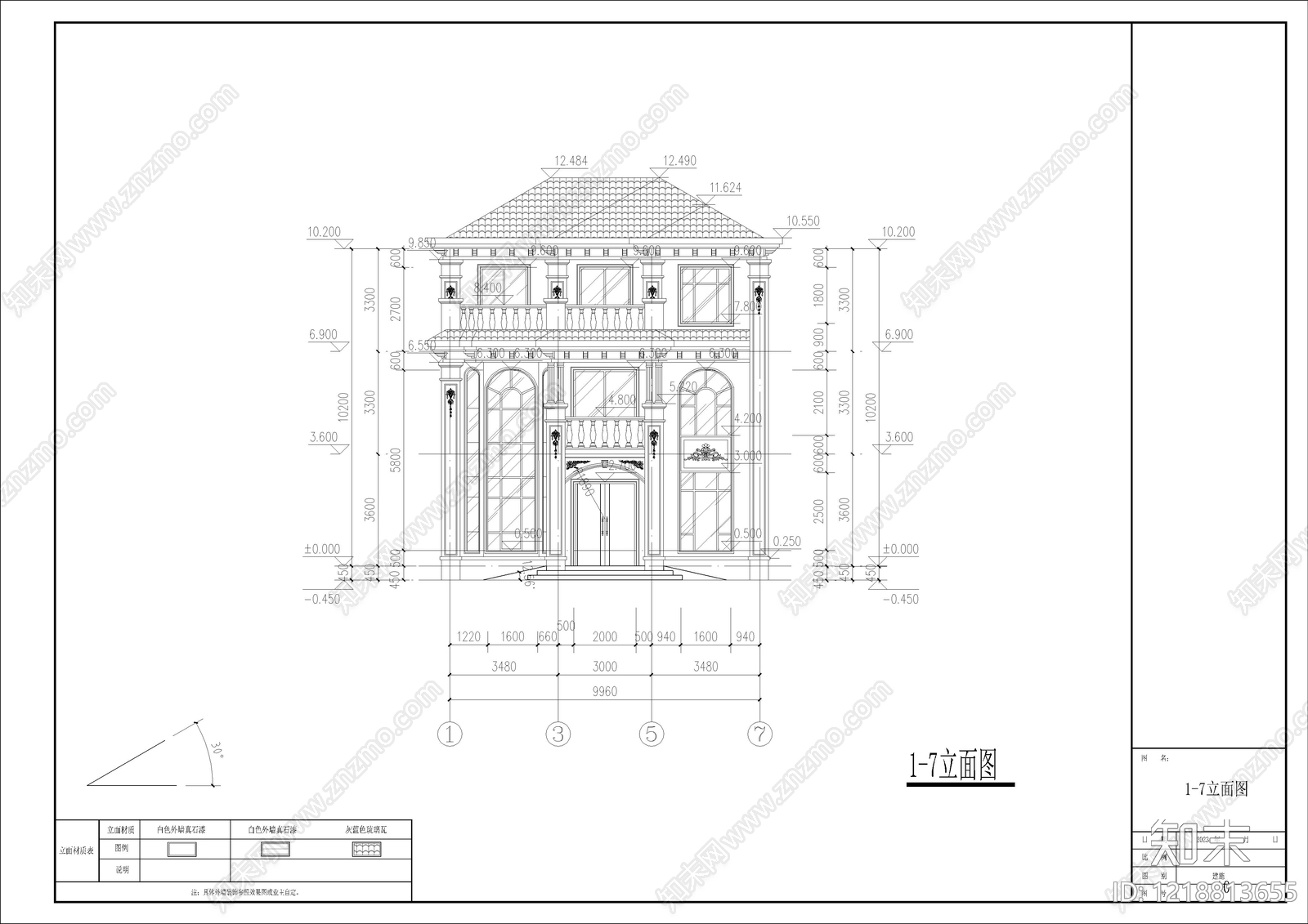 别墅建筑cad施工图下载【ID:1218813655】