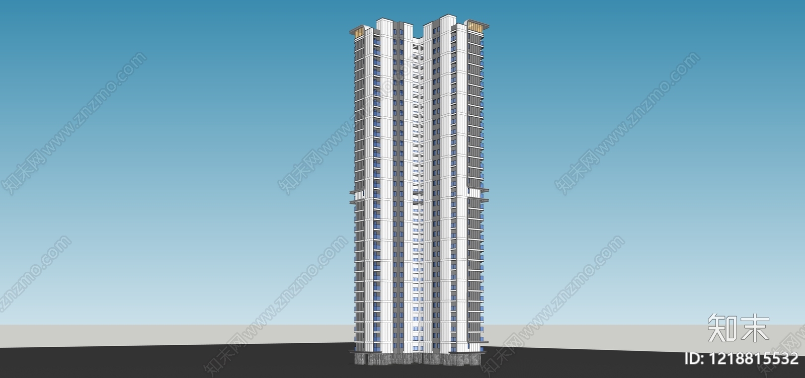现代主义高层住宅SU模型下载【ID:1218815532】