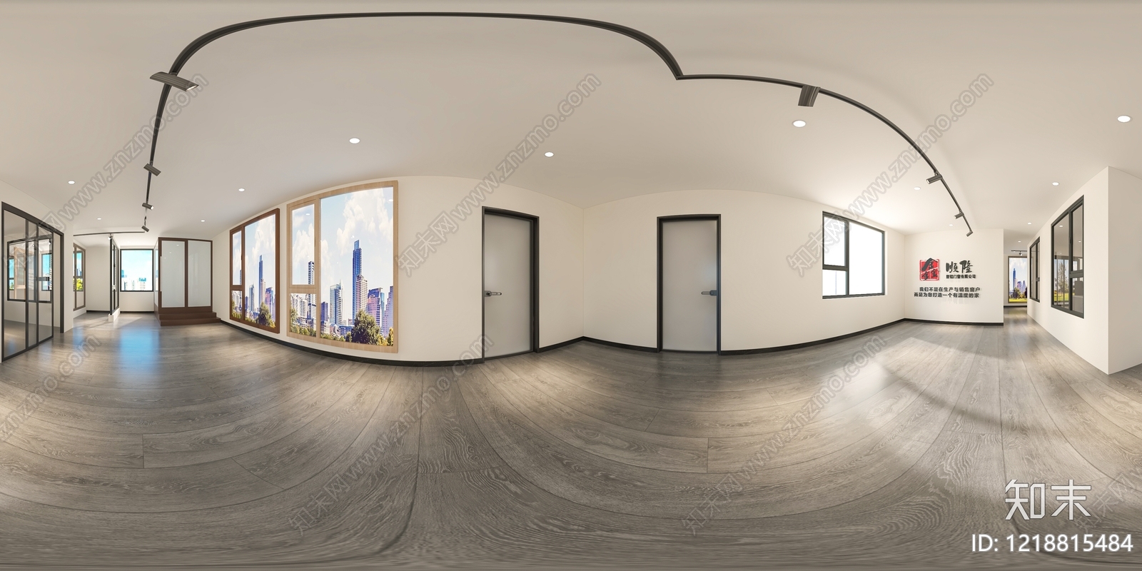 现代简约门窗展厅3D模型渲染效果图