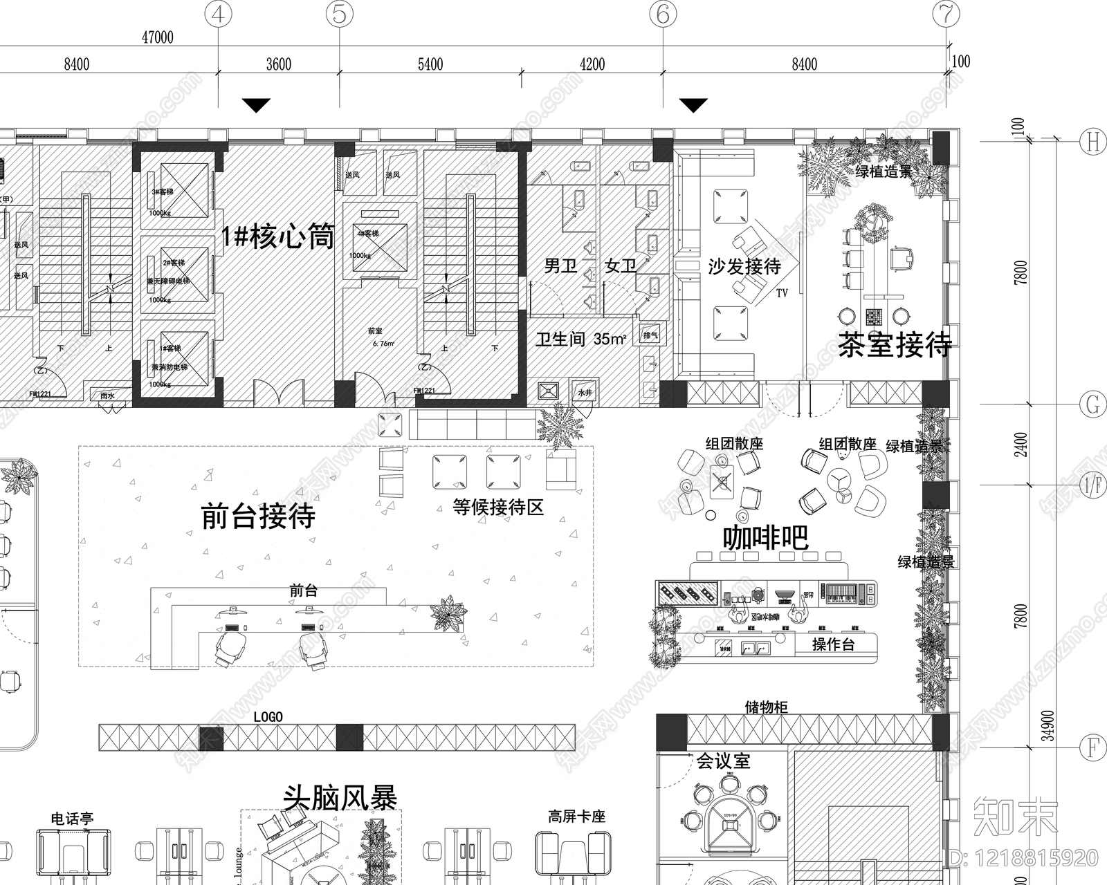 整体办公空间cad施工图下载【ID:1218815920】