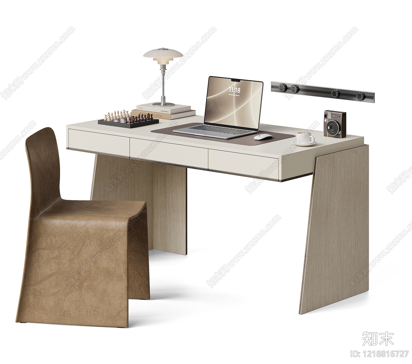 现代简约书桌椅SU模型下载【ID:1218816727】