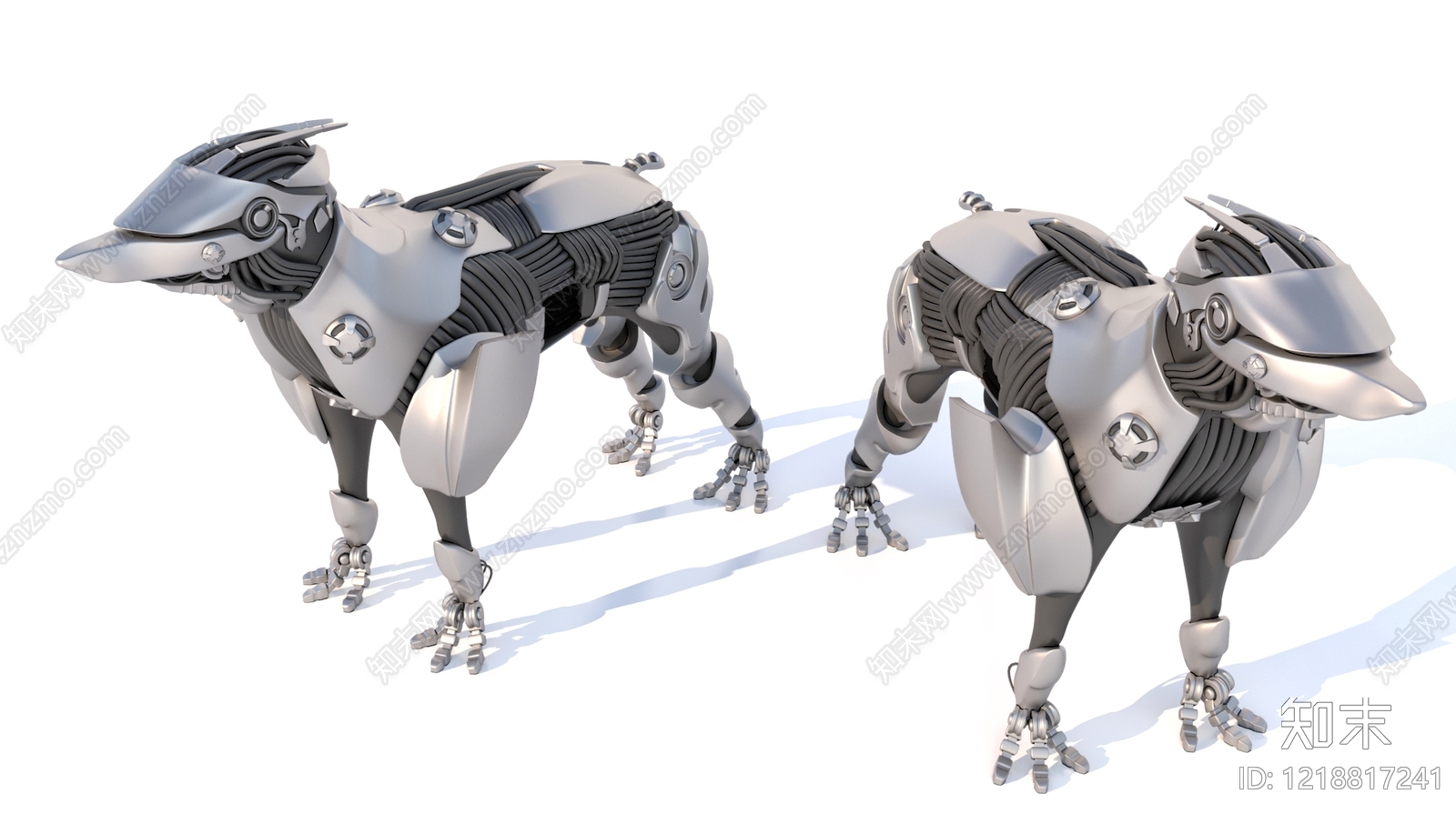 机械仿生狗3D模型渲染效果图