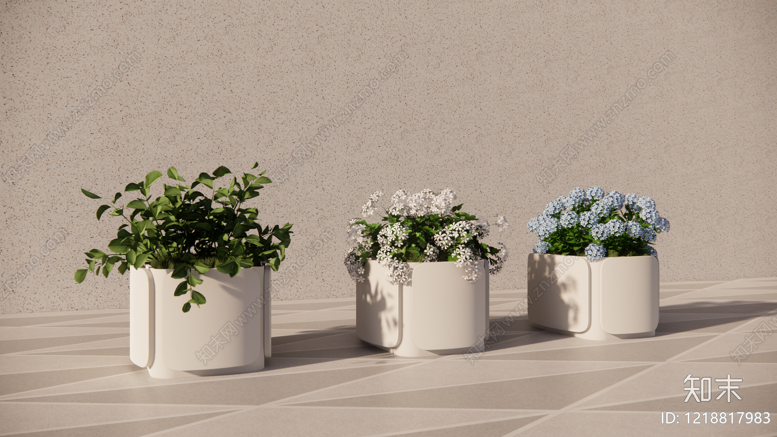 现代简约植物组合SU模型下载【ID:1218817983】