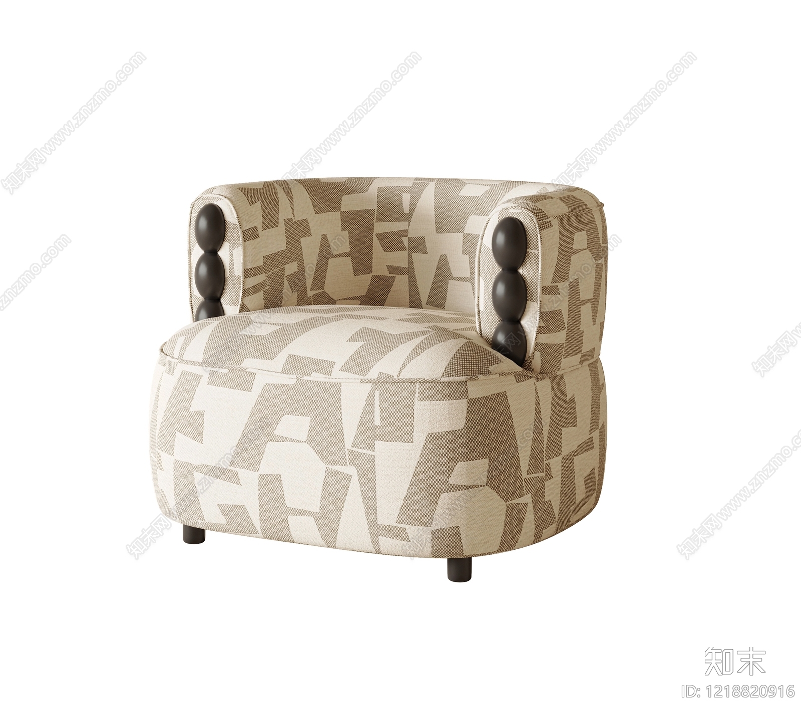 现代轻奢单人沙发3D模型下载【ID:1218820916】