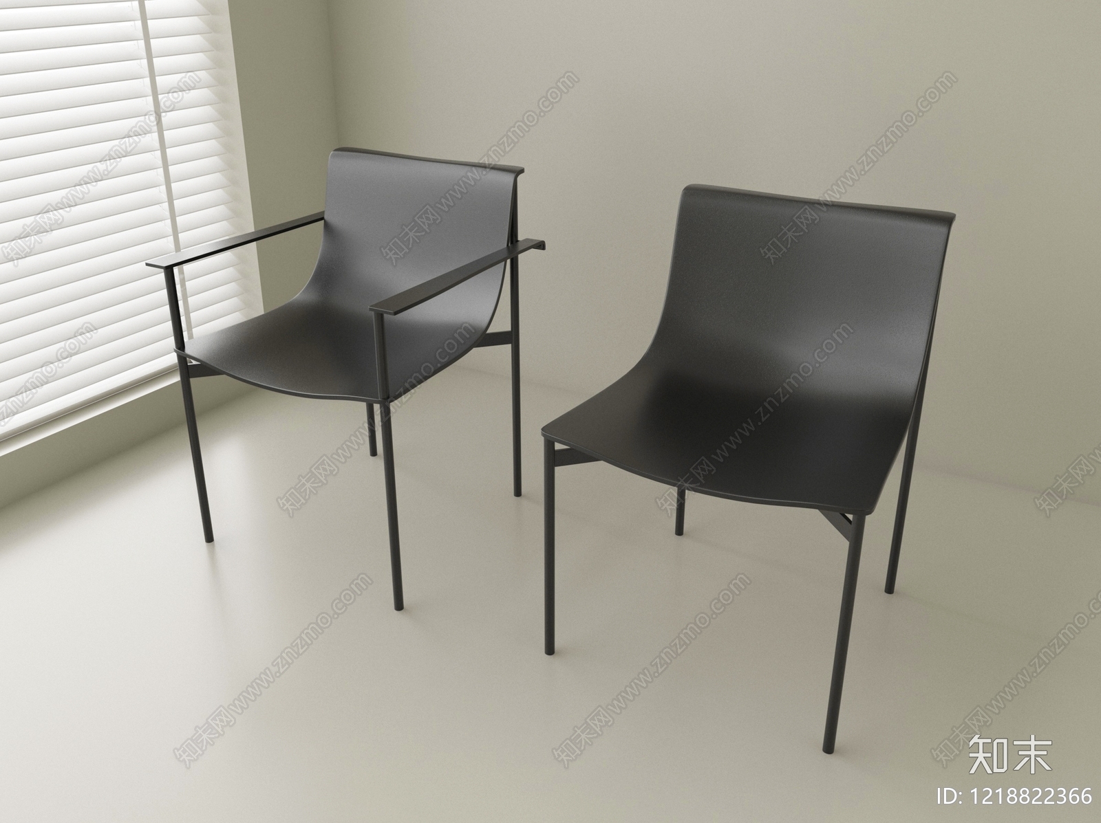 极简餐椅3D模型下载【ID:1218822366】