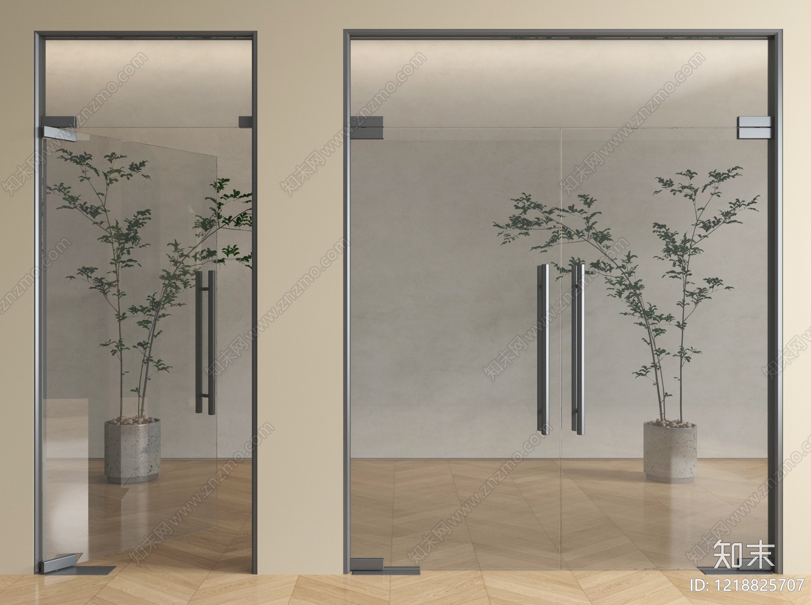 极简门组合3D模型下载【ID:1218825707】