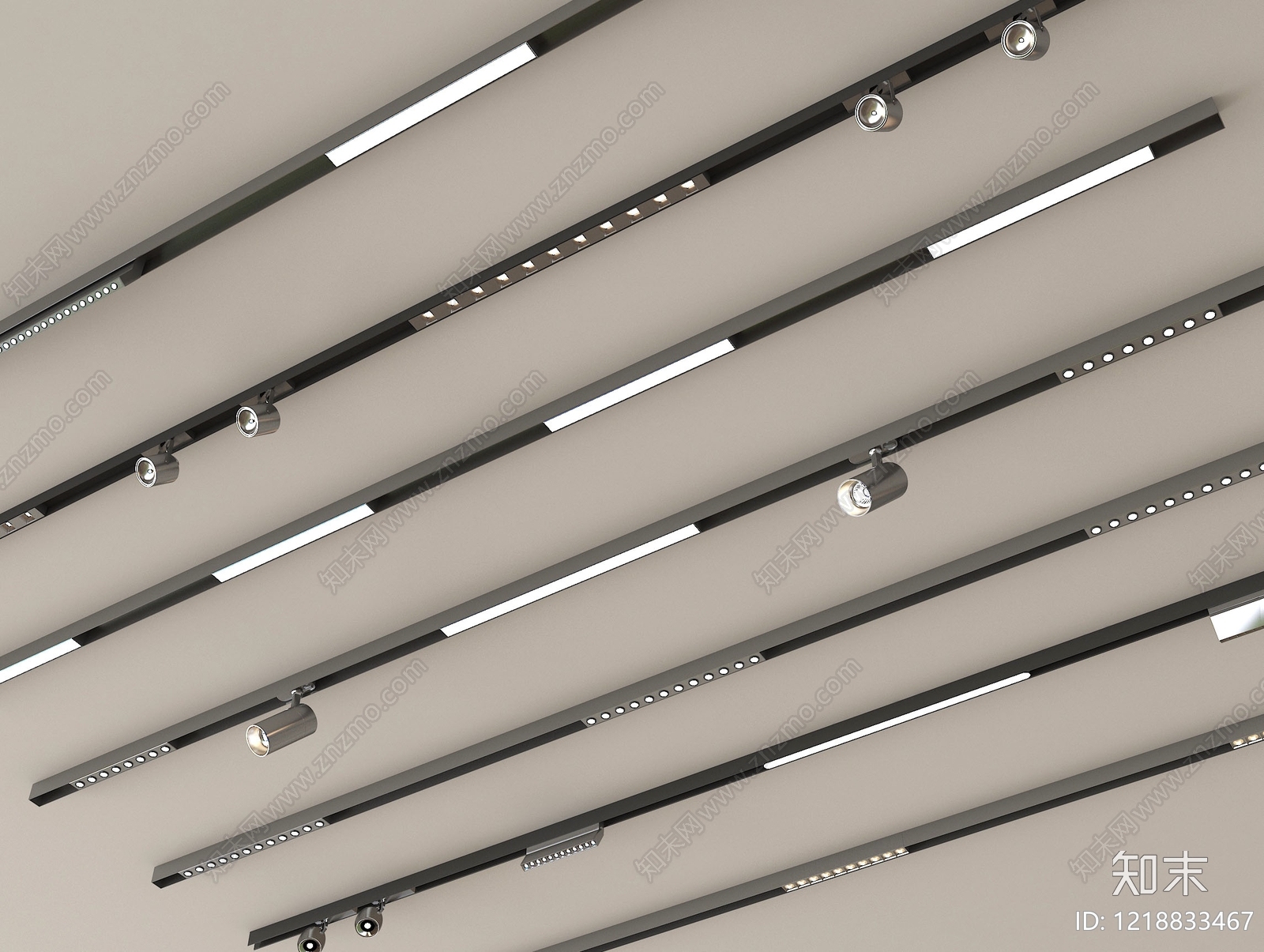 极简灯具组合3D模型下载【ID:1218833467】