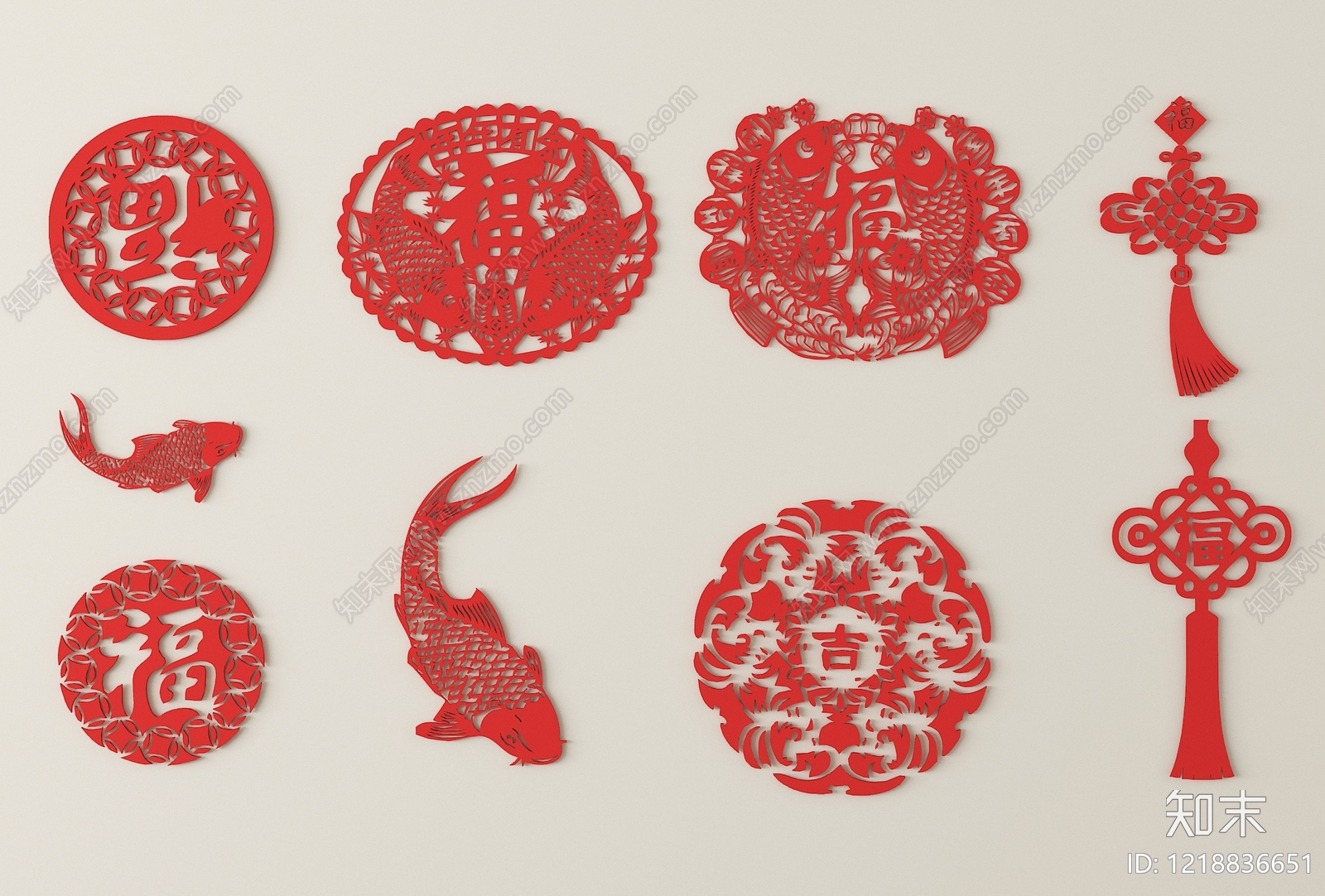 新中式挂件3D模型下载【ID:1218836651】