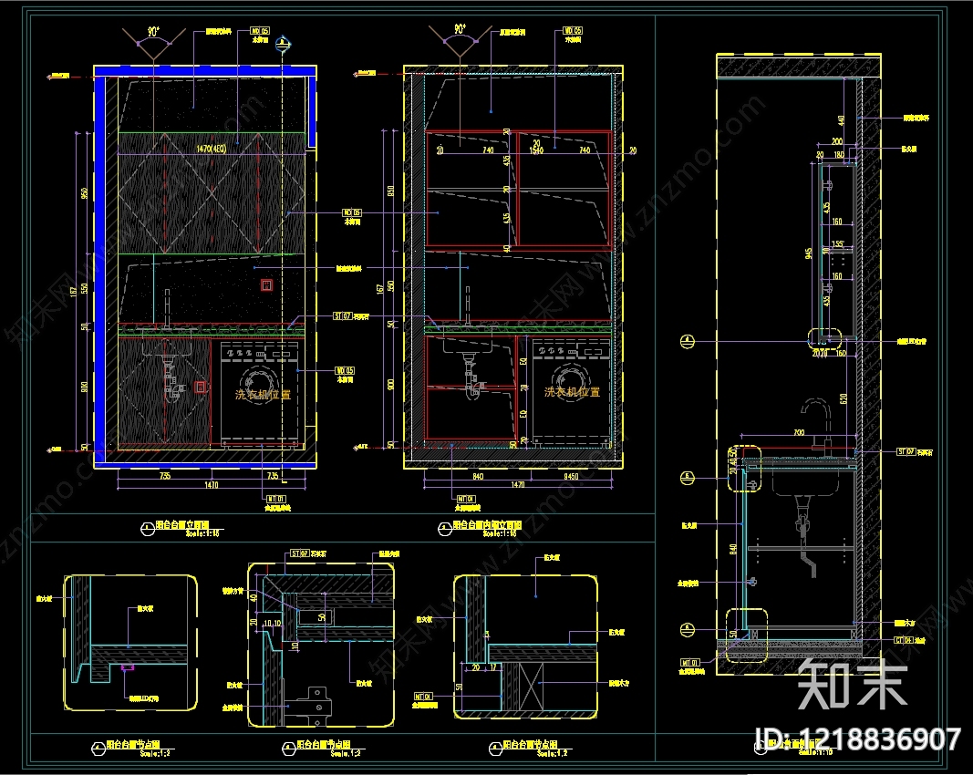 柜体节点cad施工图下载【ID:1218836907】