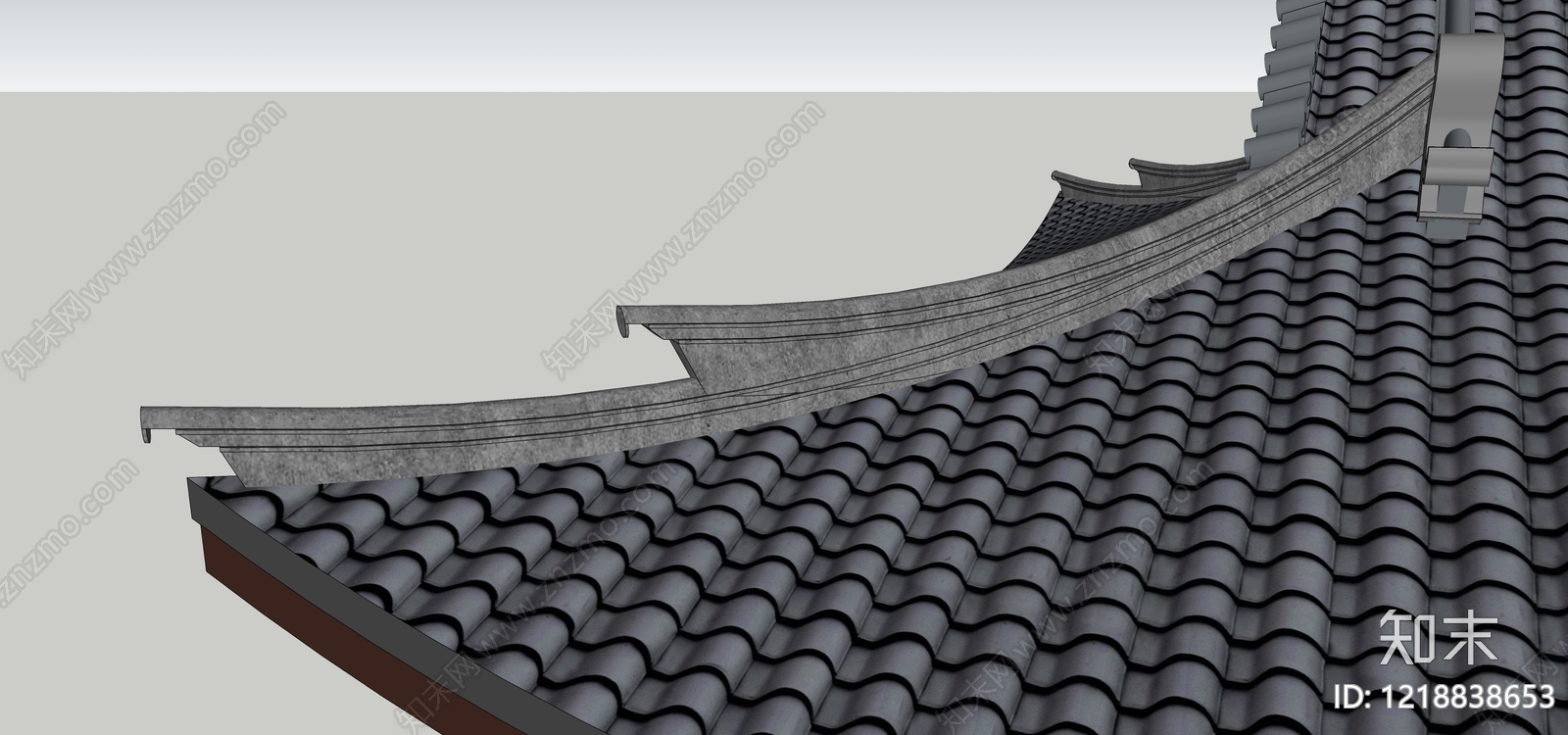 宋式美学寺庙建筑SU模型下载【ID:1218838653】