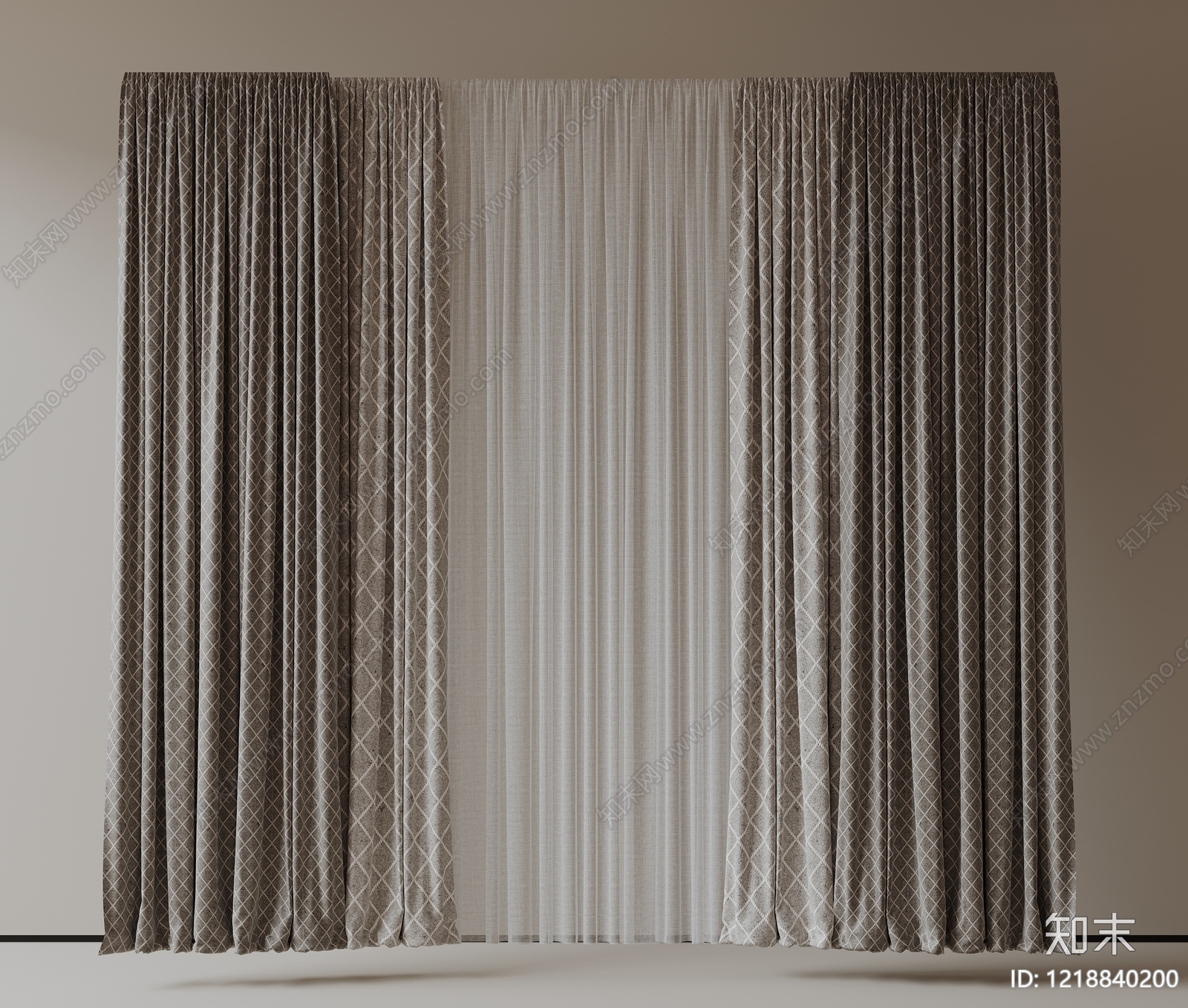 现代简约通用窗帘3D模型下载【ID:1218840200】