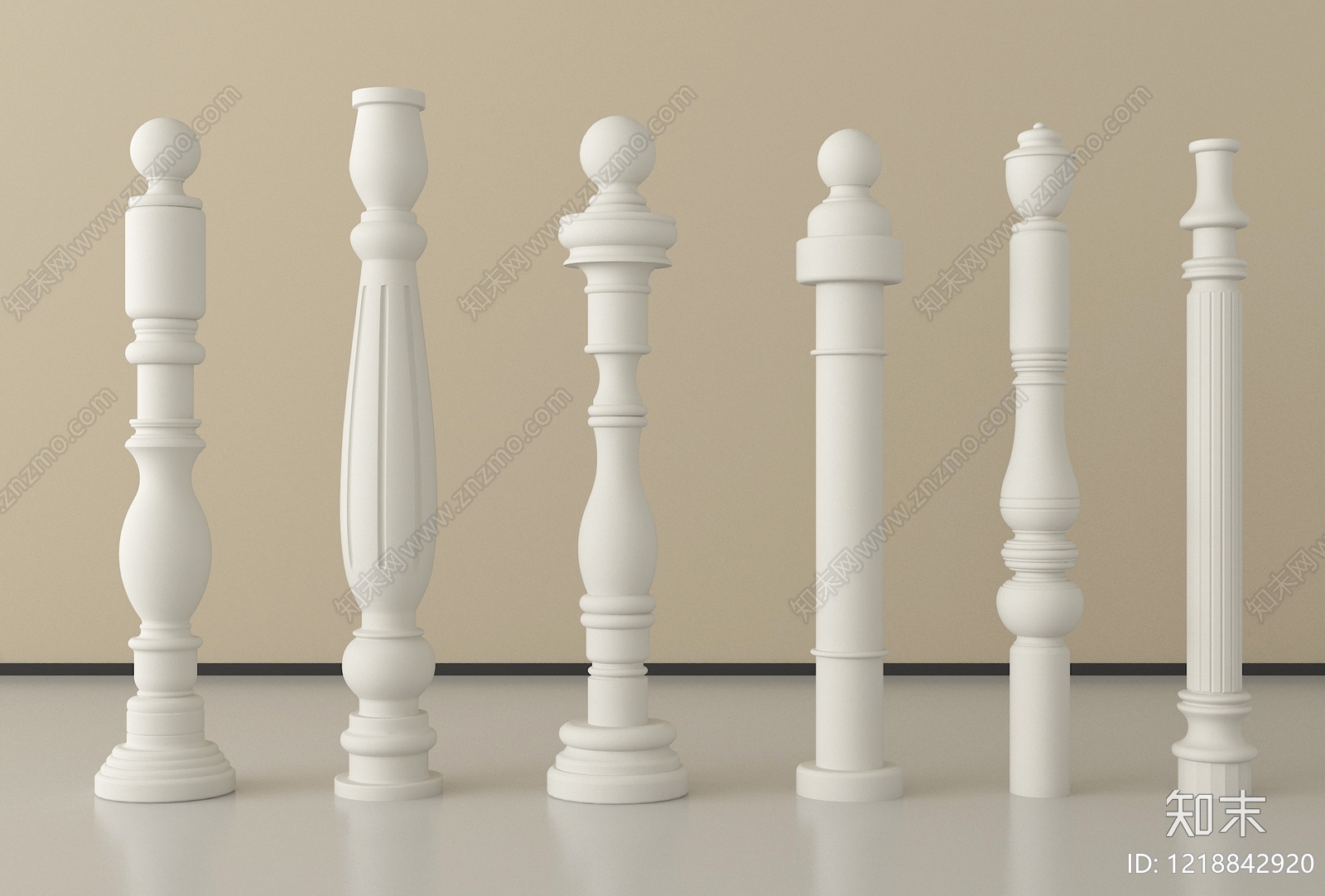 欧式栏杆3D模型下载【ID:1218842920】