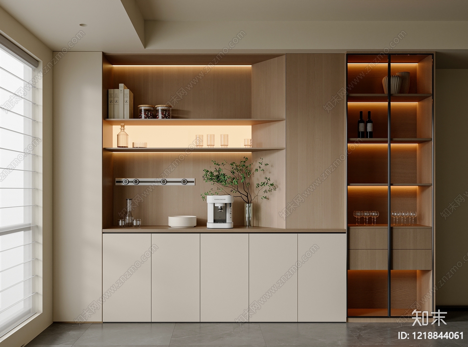 奶油风家居餐厅3D模型下载【ID:1218844061】