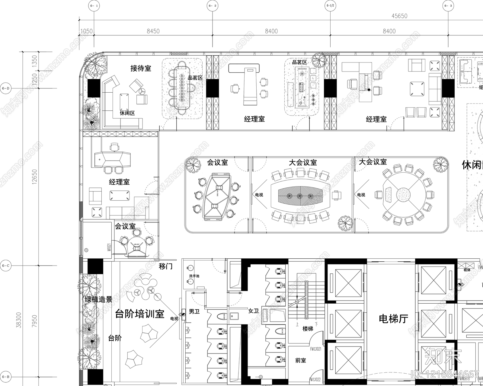 整体办公空间cad施工图下载【ID:1218844667】