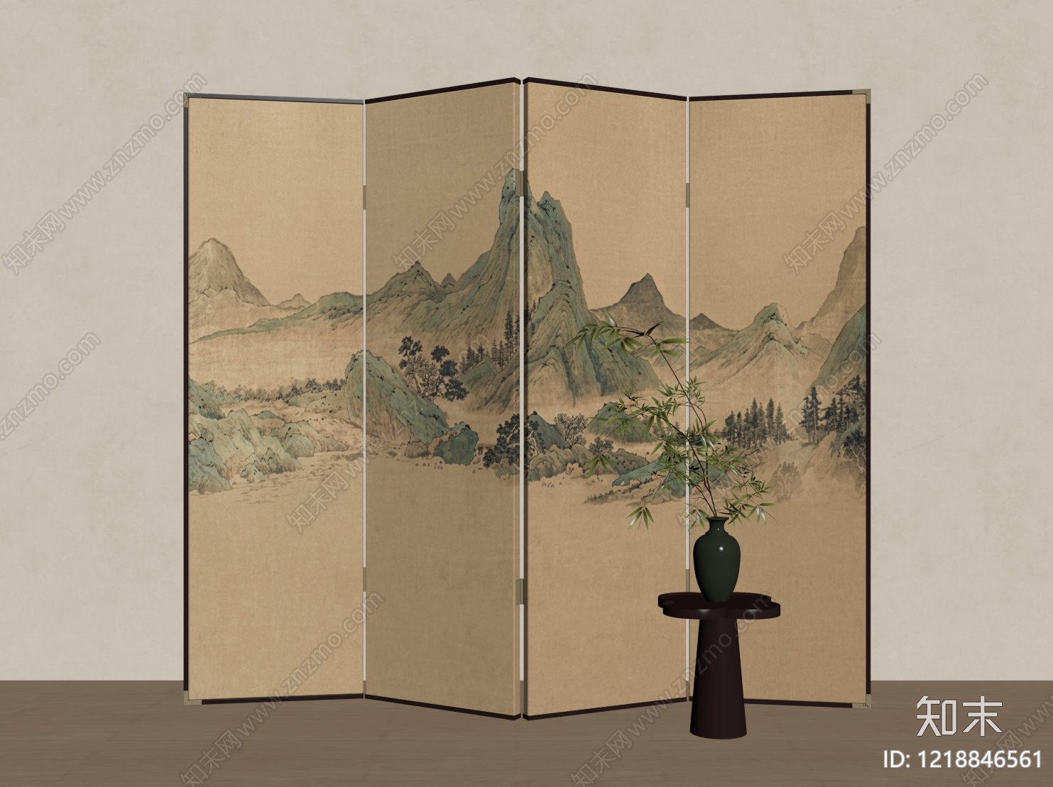 新中式隔断3D模型下载【ID:1218846561】